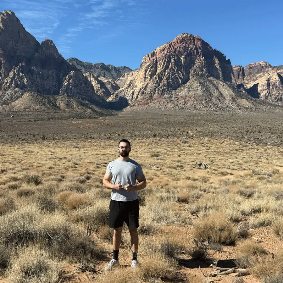 Chris, founder of Menerals, in the Nevada desert