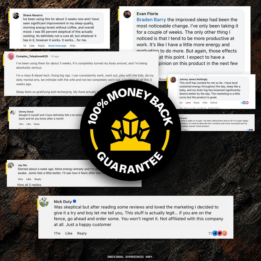100% money-back guarantee, with customer comments. Individual experiences vary.