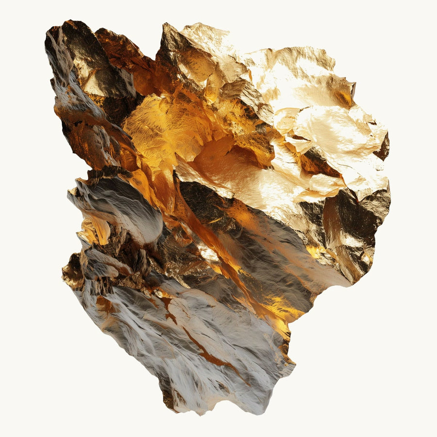 A raw gold-flecked mineral deposit